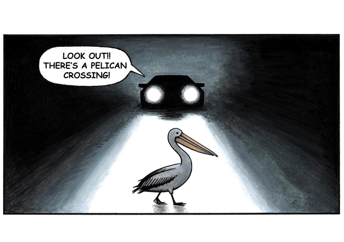 Pedestrians just have to take pot luck when crossing the road in Swiss Cottage John Sadler Pelican Crossing