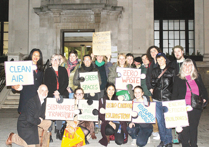 Climate change – the issue Climate change campaigners outside Town Hall
