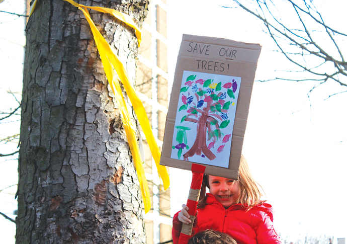 There is no place for social segregation today Highbury corner Tree protest girl