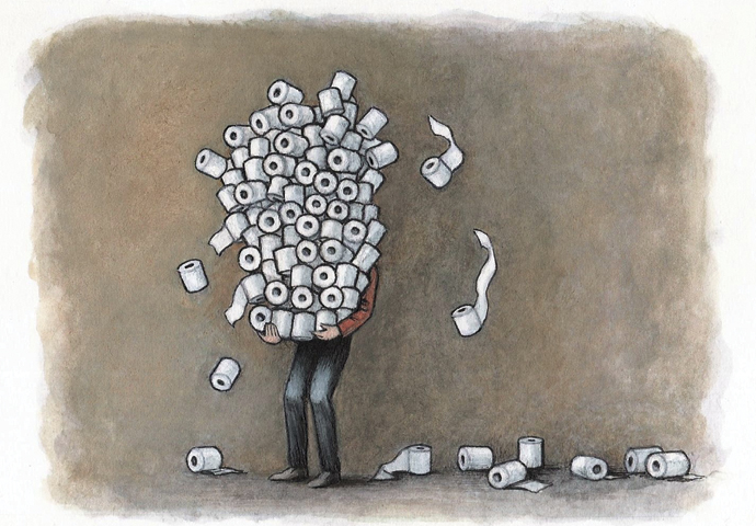 Panic buying cartoon_John Sadler