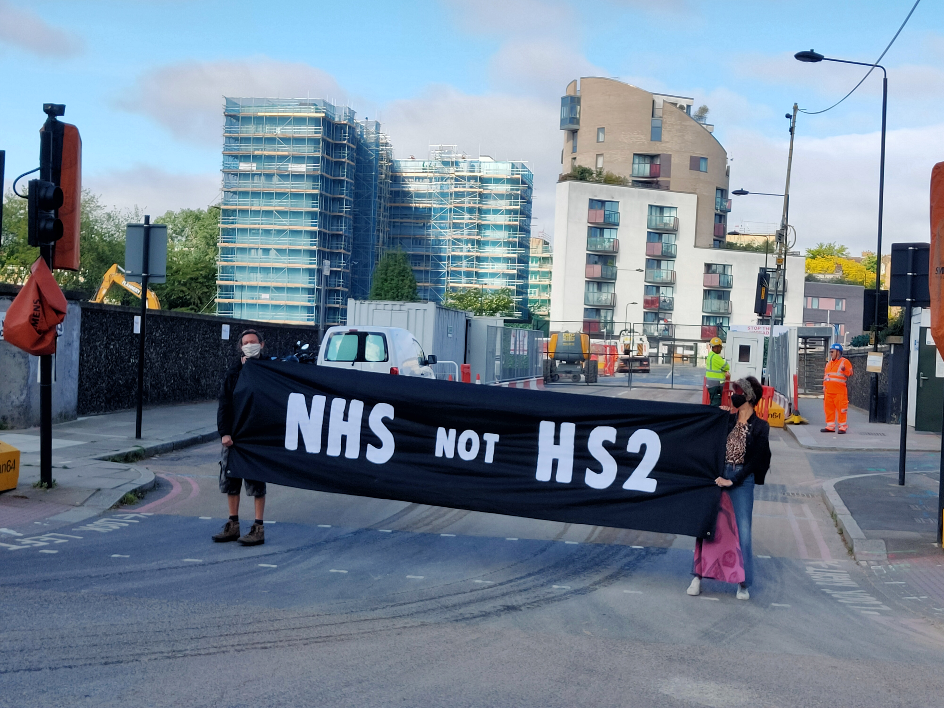 ‘NHS not HS2' banners unfurled as police called to sit down protest ...