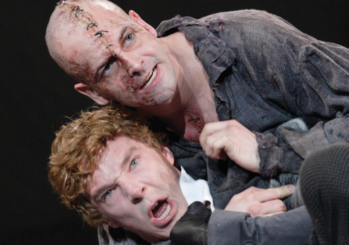 Jonny Lee Miller (The Creature) Benedict Cumberbatch (Victor Frankenstein)_photo catherine-ashmore