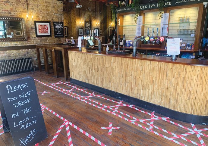 ‘Who was next?’ At least nobody will be pushing in at the bar The Old Ivy House pub