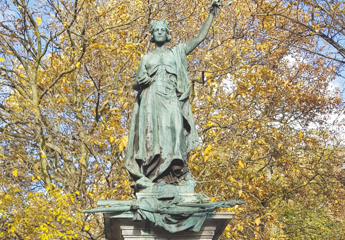 The Boer War memorial is a fine sculpture Boer War Memorial Highbury Fields