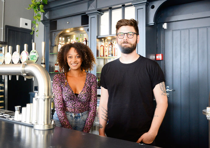 Archway Tavern staff Nichola Moses and Ian Broad