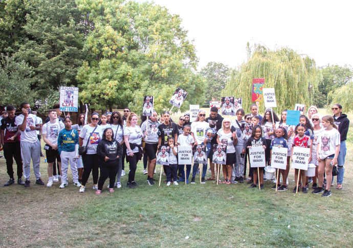 Imani Allaway-Muir protest in Paradise Park