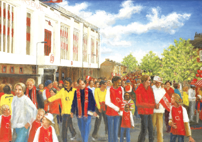 Arsenal matchday masterpiece goes up for auction Martin Keown Arsenal painting