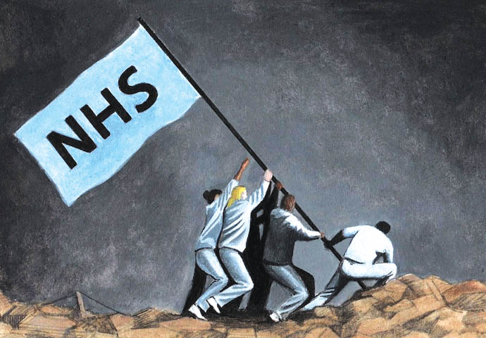 My hope for the future after 10 days in a Covid-19 ward NHS Flag Cartoon_John Sadler
