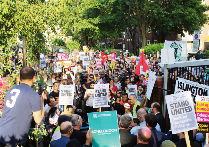 ‘Muslims will go on feeling scared until Islamophobia is confronted’ Mosque vigil IMG_1873