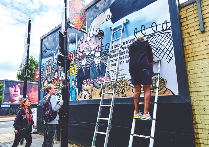 Polluters must pay G7 mural