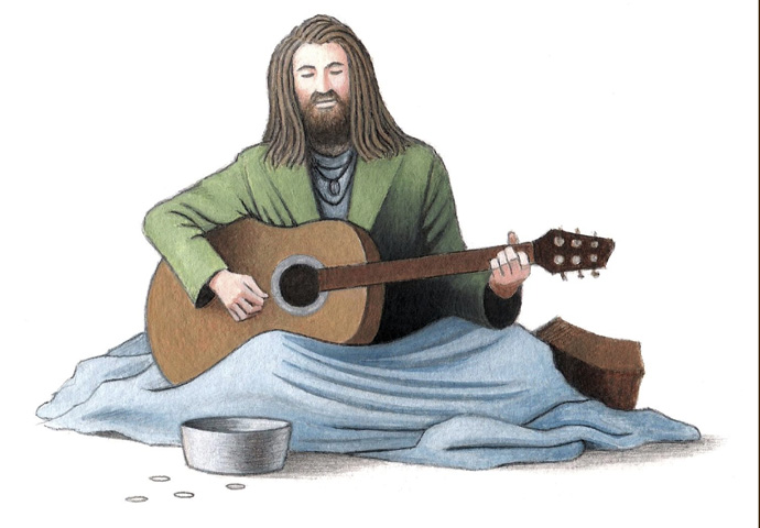 Busker cartoon_John Sadler