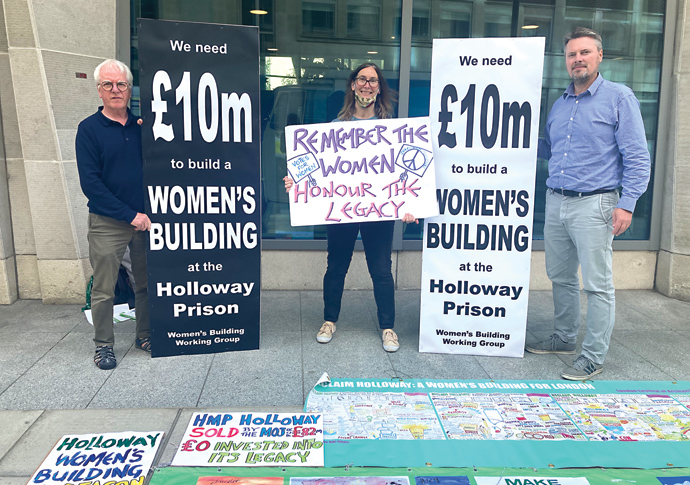 Demonstrators picket MoJ with call for women’s centre to be at heart of Holloway jail site Holloway prison women's building protest at MoJ