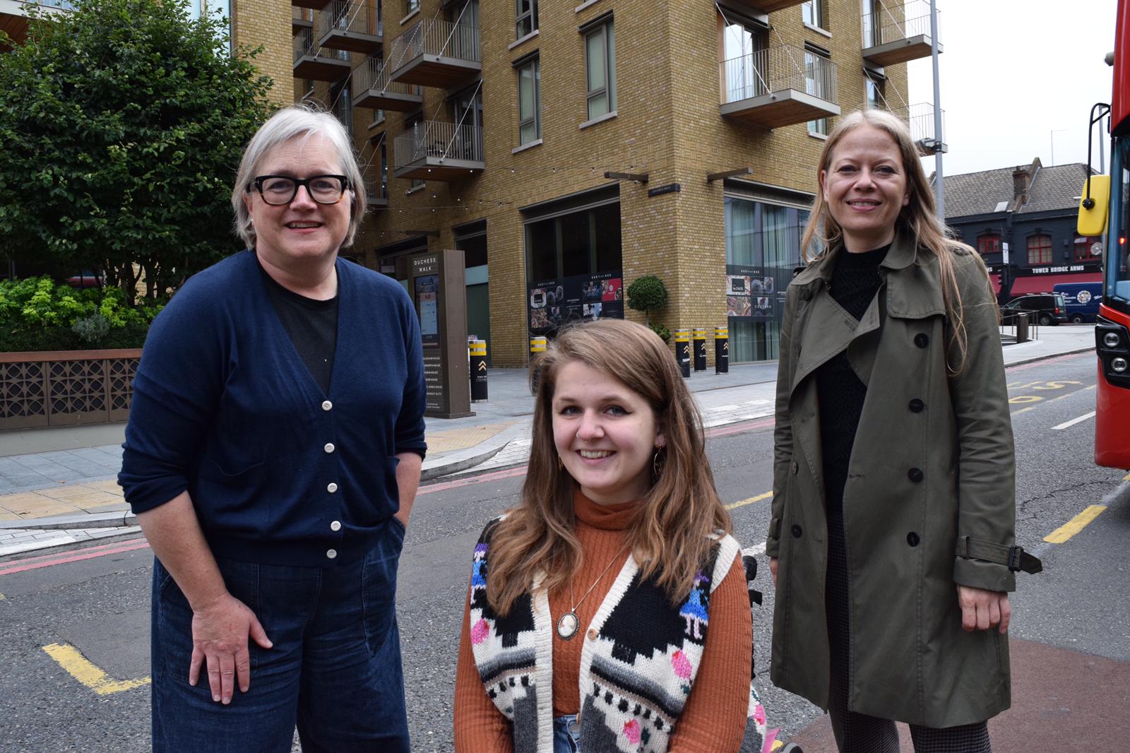 Put pavements in your headlines! Katie Pennick with Caroline Russell and Sian Berry