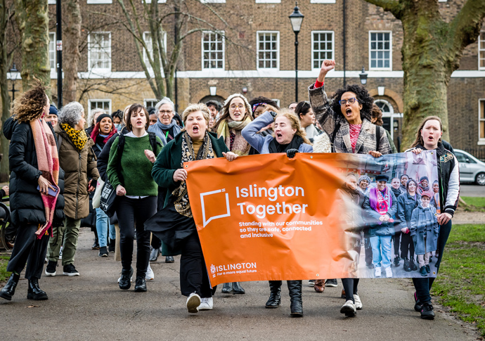 Marchers: No one is safe until we all are Islington Together Women's Walk