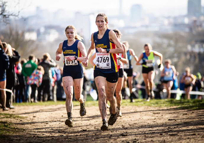 Racing into the history books London Heathside runners Beth Hawling and Josie Hinton - credit Leonard Martin