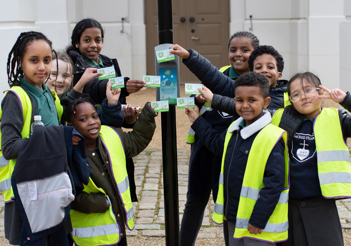 Beat Streets 1. Children from Sacred Heart Primary School at the launch of Beat the Street Islington