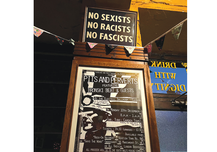 Pits poster given pride of place at the King Charles Pits and perverts photo simon lamrock