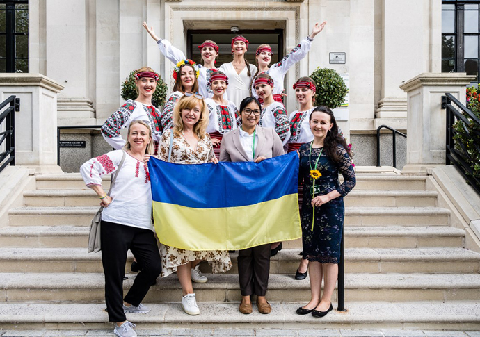 Assembly Hall turns blue and yellow for Ukraine’s independence day Ukraine 1a754a1232b54817b03236292be092ee