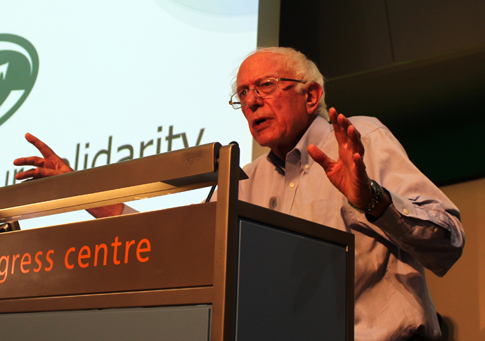 US veteran rallies to RMT’S cause Bernie Sanders IMG_7622