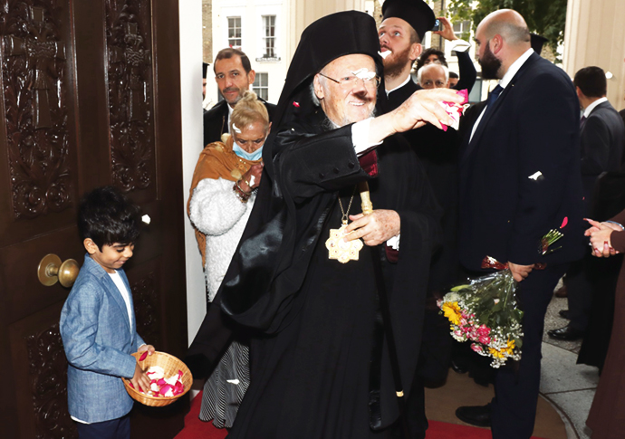 Enter the patriarch Batholomeos credit Alexios Gennaris