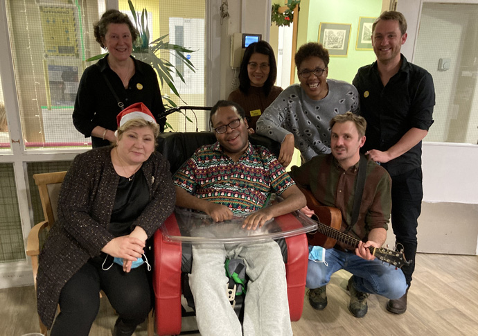 With 'Big Joe' after his performance