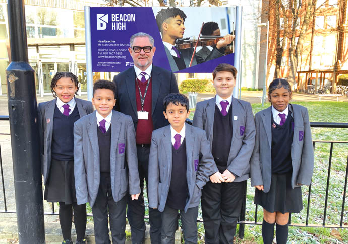 The good times are back Alan Streeter with pupils at Beacon High