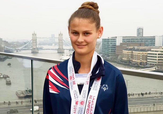 Lily Mills with medals