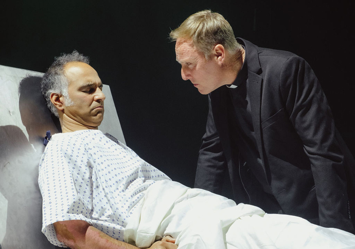 Review: Under the Black Rock, at Arcola Theatre John Nayagam and Keith Dunphy - credit Gregory Haney