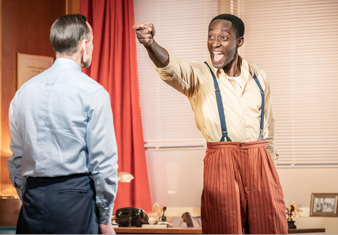 Review: Retrograde, at the Kiln Theatre Bobby (Ian Bonar), and Sidney (Ivanno Jeremiah) 2 credit Marc Brenner