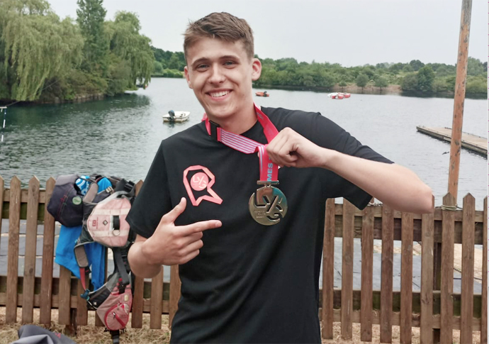 Gold! Louis becomes the king of the kayaks Louis Edwards on Sunday with his gold medal_1