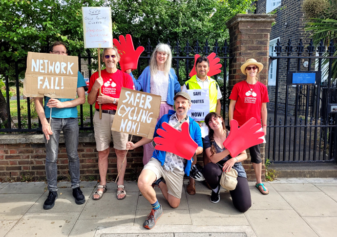 cycling protestors