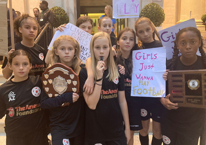 Girls football protest 1