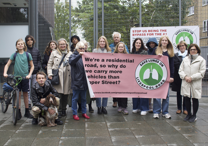 liverpool Road protesting residents