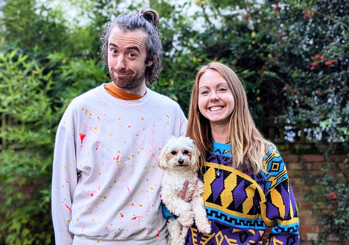 Charlie and Viki Jackson with their dog