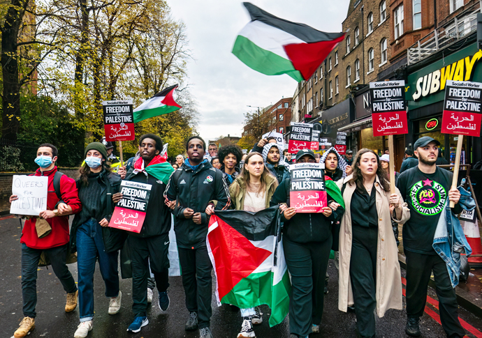 Hundreds on Gaza march Gaza march Front of March 2