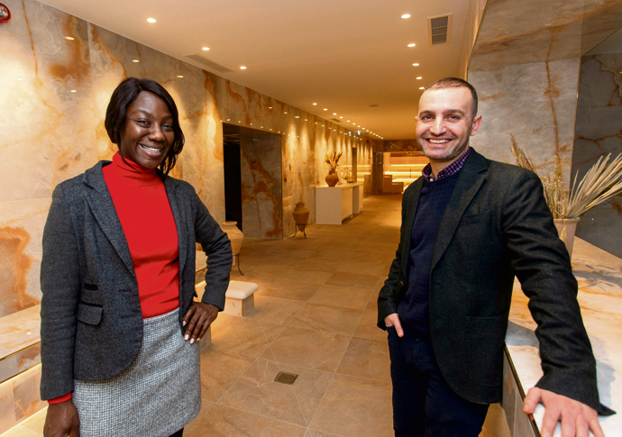 Cllr Turan and Cllr Bossman-Quarshie at the new spa_cropped