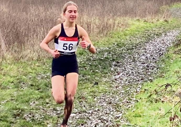 Mud and guts as Lauren leads the way for Harriers Lauren Russell Middx County Cross-Country Championships