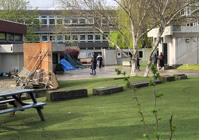 Secret film shoot at Acland Burghley Filming at Acland Burghley