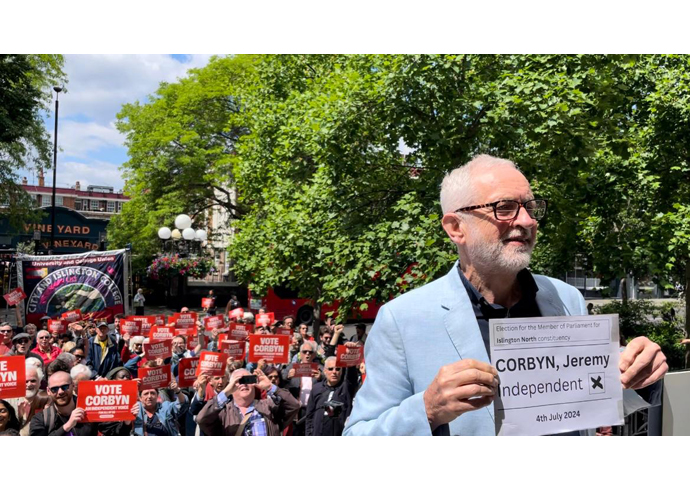 Corbyn and fans