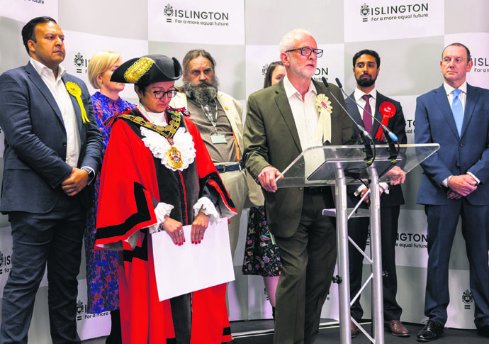Corbyn wins Islington North count, London, United Kingdom