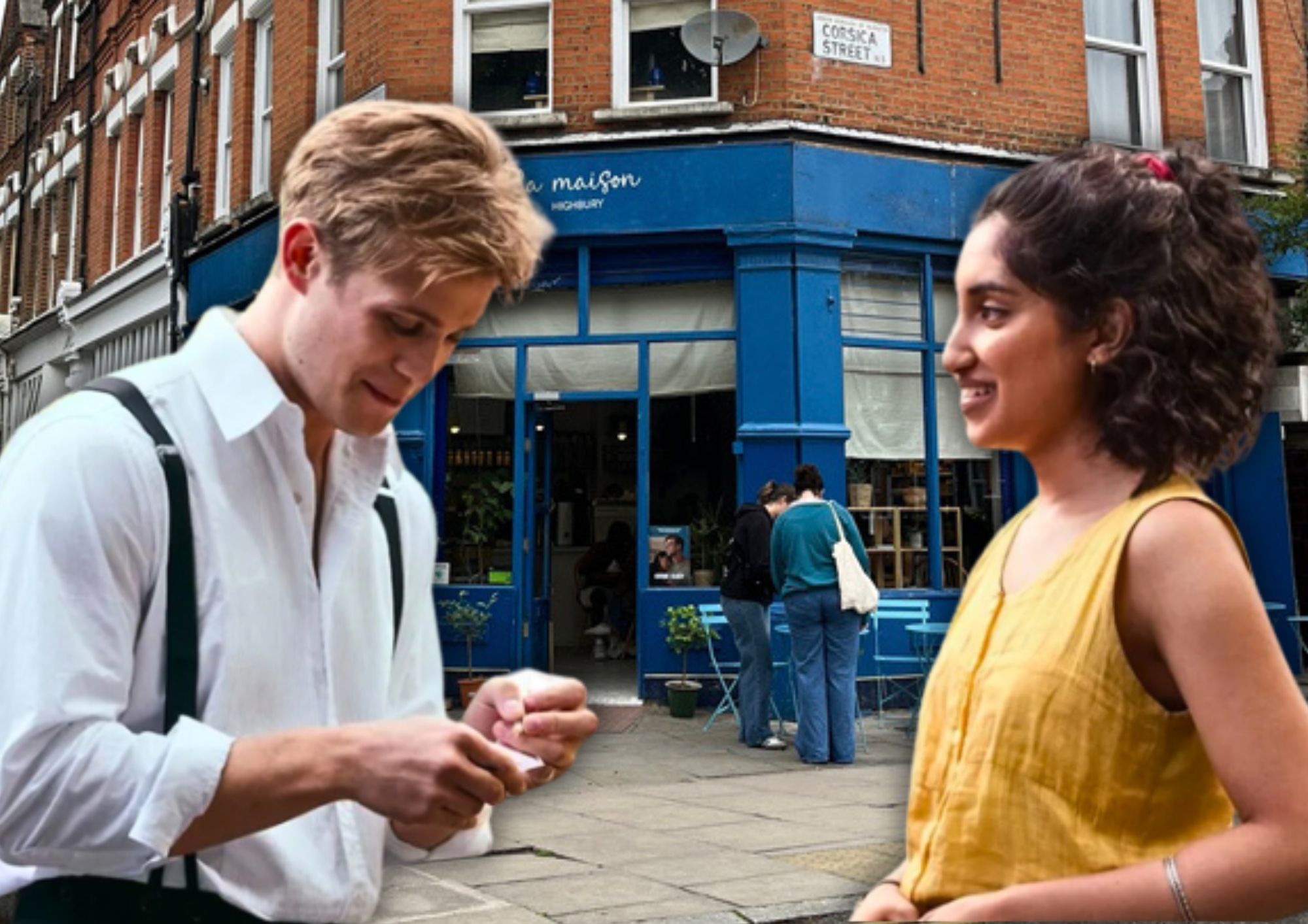 Did it rain? One Day comes around at cafe from hit Netflix romance drama euros final queens crescent ALICE HORSLEY (16)