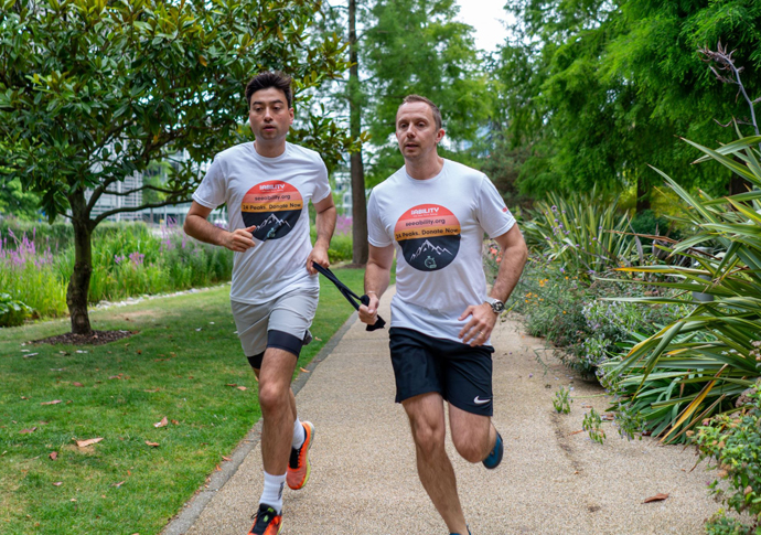 Peak performance: Blind lawyer takes on 24-hour mountain challenge Michael Smith (left) and Jack Stacy