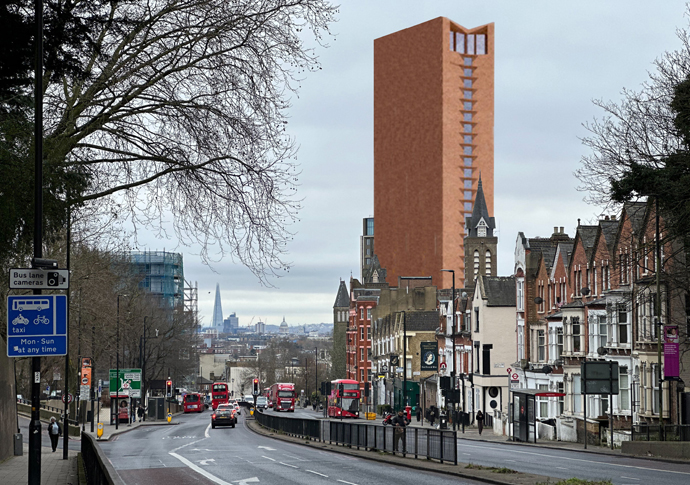 ‘Sauron Eye skyscraper’ Archway campus view montage6