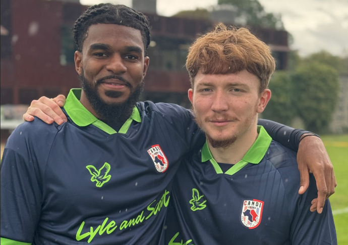 Candi’s cup win marred by striker’s horror injury Candi United duo Karl Ushere-Williams and Ryan Pickes
