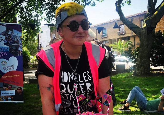 Out on street on their 18th birthday Carla Ecola outside project