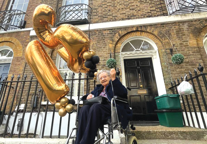 Doris: How to live to… 102 Doris and her balloons visited the home where she was born