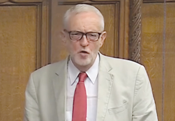 Jeremy Corbyn speaking in the Commons