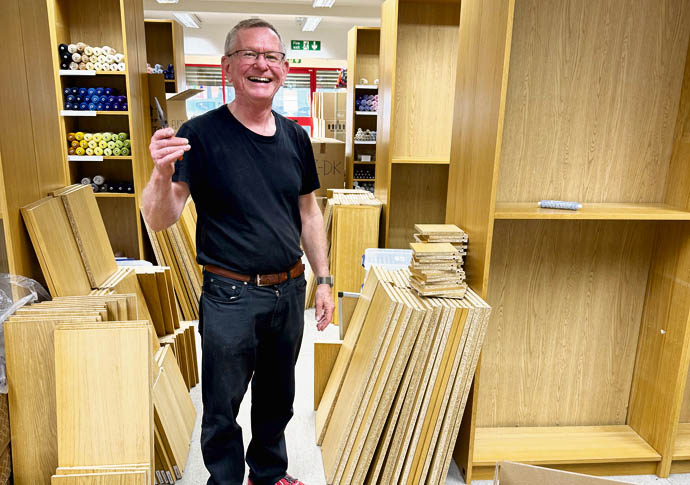 Farewell to shop that ‘touched lives’ Alan Willey preparing shelves for the big move!