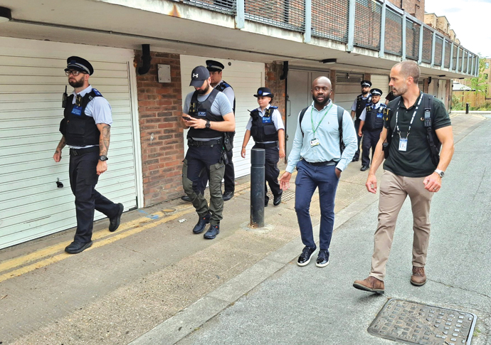 On the beat: extra police on the streets Angelo patrols Andover with Met officers