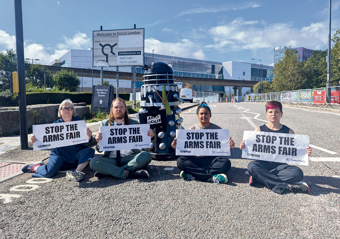 Caroline Russell at Arms fair protest